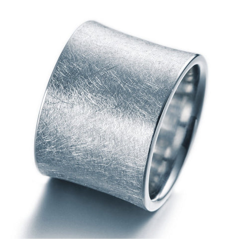 Bandring Silber 16 mm breit eismatt