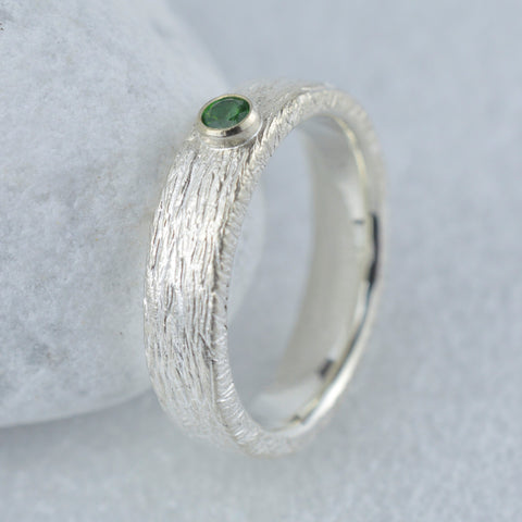 Bandring Silber mit Smaragd grün