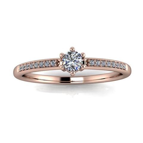 Verlobungsring aus Rosegold mit Diamant 0,10 CT