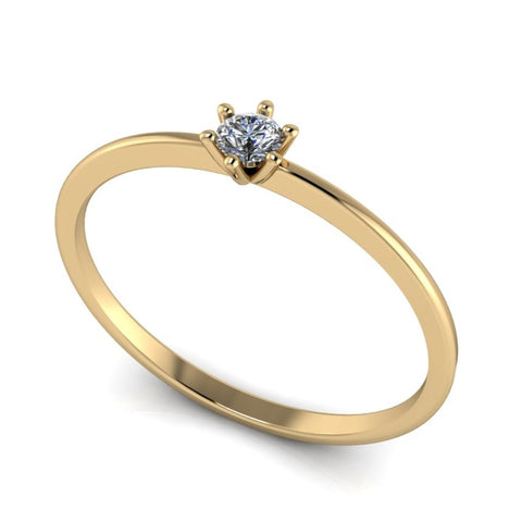 Verlobungsring 585 Gelbgold Diamant 0,05 ct
