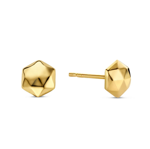 Ohrstecker Hexagon facettiert 5mm Gold 585/000