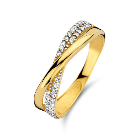 Damenring mit 38 Zirkonia Gold 585/000