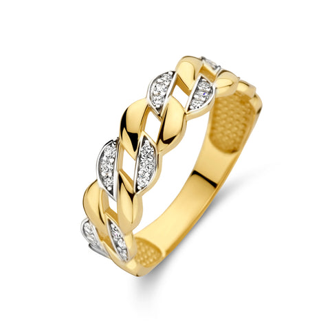 Damenring mit 24 Zirkonia Gold 585/000