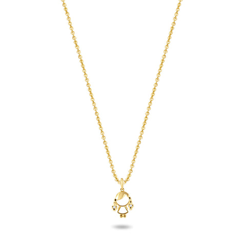 Collier Girl mit Zirkonia Gold 585/000