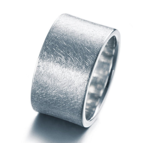 Bandring 12 mm breit aus Silber eismatt