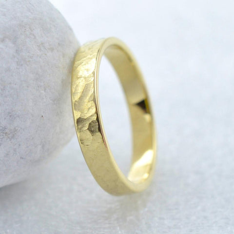  14kt.(585) Gelbgold Bandring Hammerschlag