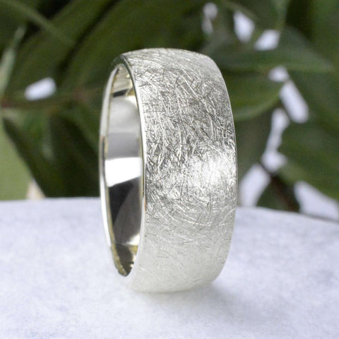 Bandring Silber 8 mm breit eismatt