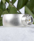 Bandring Silber 10 mm breit mit Bergkristall