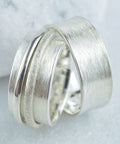 Partnerringe Silber Drehring 8 und 10 mm breit