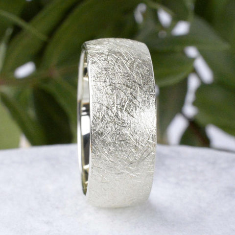 Ring Silber 8 mm breit eismatt