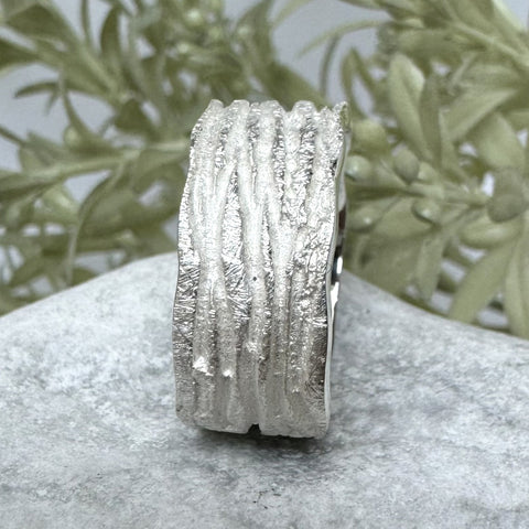 Silberring Damenring mit Muster 