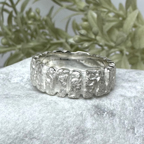 Silberring Damenring mit Muster breit