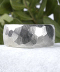 Bandring oval  Silber 10 mm breit mit Struktur