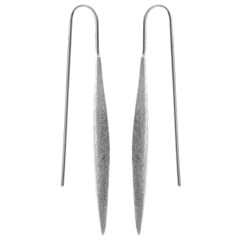 Silber Ohrringe plain - gebürstet- Ohrstecker