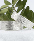 Bandring Silber 7 mm breit längliche Struktur
