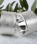 Partnerringe Silber 14 mm konkav eismatt