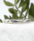 Bandring oval Silber 3 mm breit mit Struktur