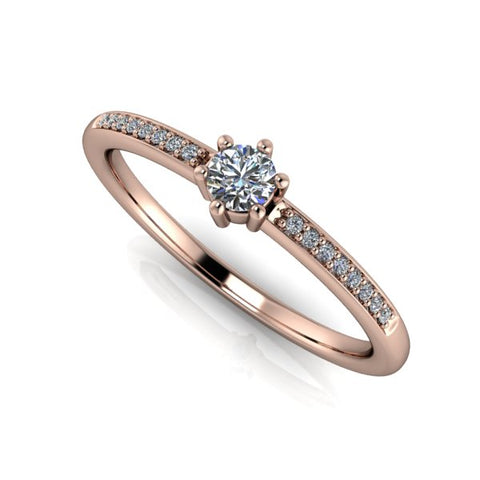 Verlobungsring aus Rosegold mit Diamant 0,10 CT