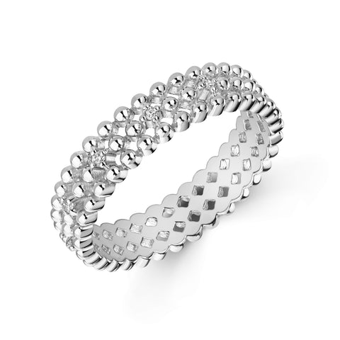 Damenring Dots 3-rhg. mit 5 Zirkonia Silber