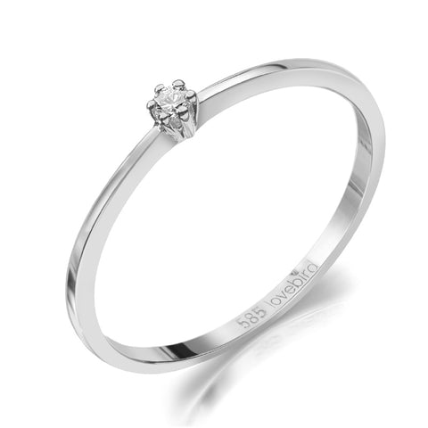 Verlobungsring mit Diamant 0.03 ct. Weissgold 585