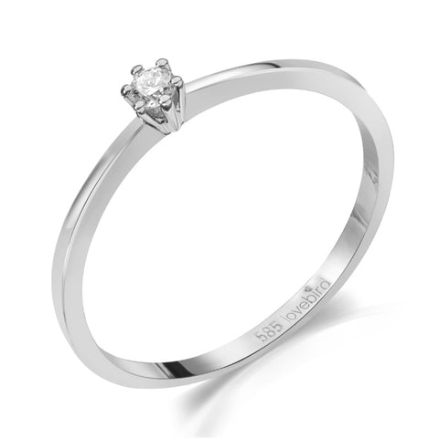 Verlobungsring mit Diamant 0.05 ct. Weissgold 585
