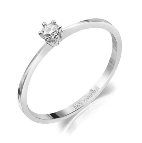 Verlobungsring mit Diamant 0.10 ct. Weissgold 585