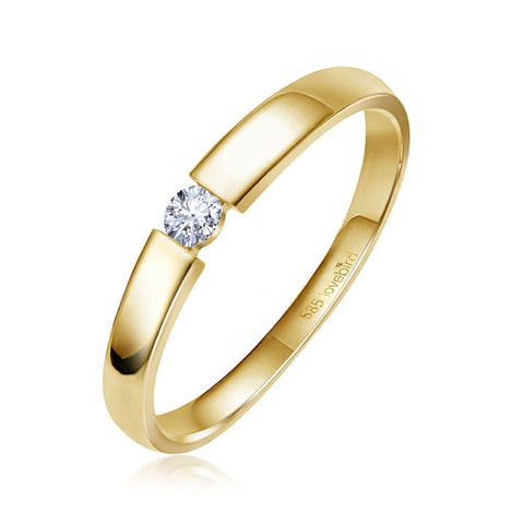Spannring Verlobungsring  mit Diamant 0.06 ct. 585 Gelbgold