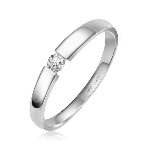 Spannring Verlobungsring mit Diamant 0.06 ct. Weißgold 585