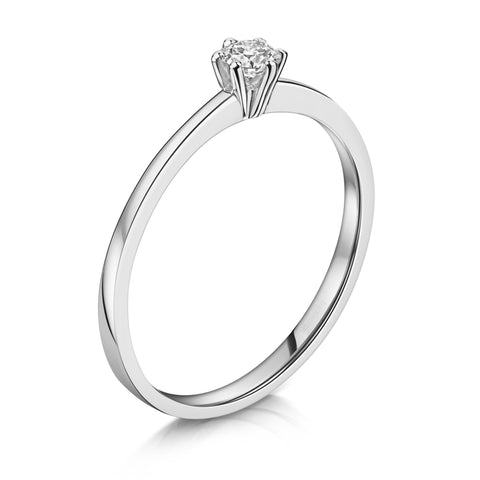 Verlobungsring mit Diamant 0.15 ct. Weissgold 585