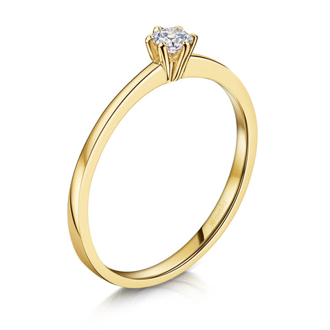 Verlobungsring mit Diamant 0.15 ct. Gelbgold 585