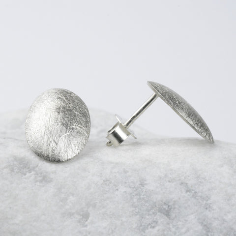 Schmuckset Bandring 8 mm und Ohrstecker oval Silber